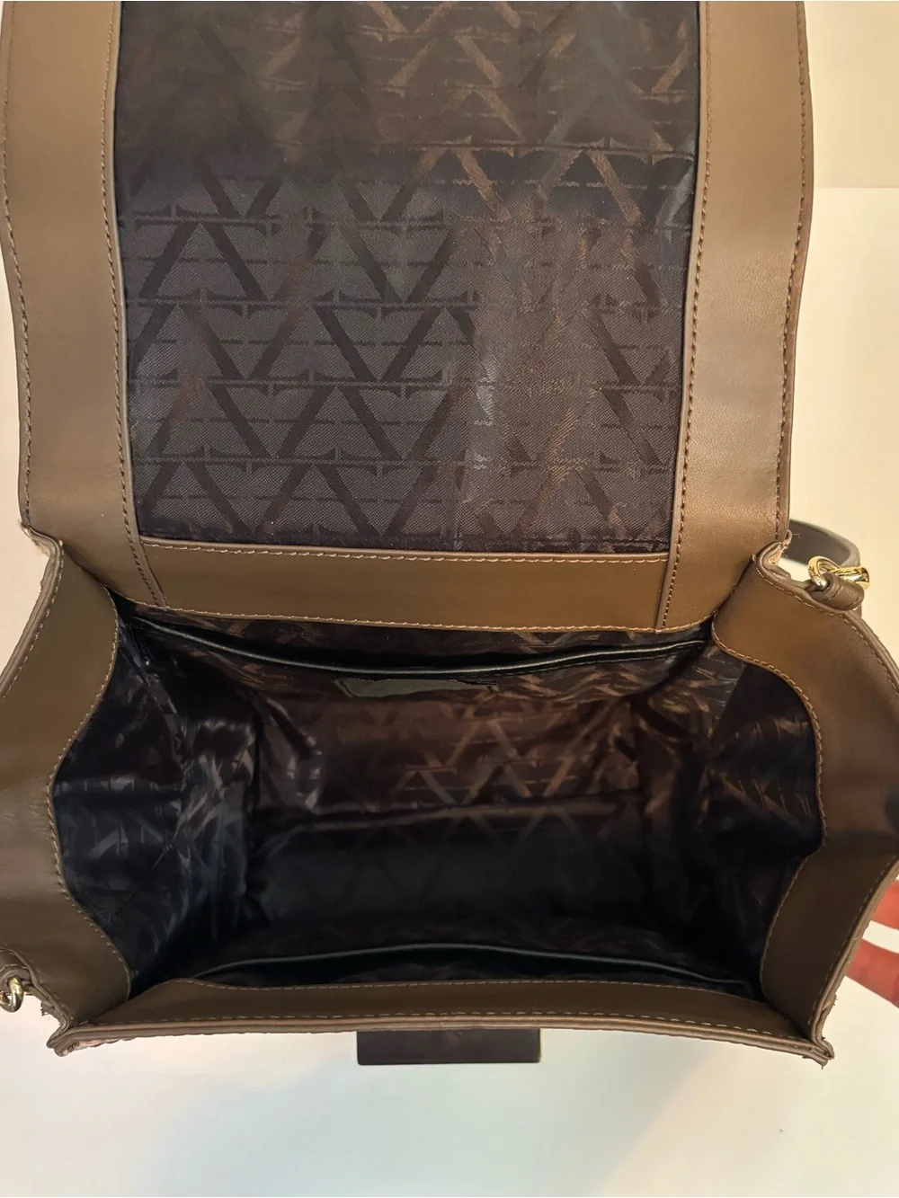 Rare Zac Posen Eartha Top-Handle Mini Crossbody Taupe Olive Brown Gold